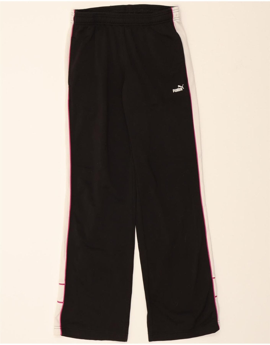 PUMA Womens Tracksuit Trousers UK 12 Medium Black Colourblock Vintage Puma and Second-Hand Puma from Messina Hembry 