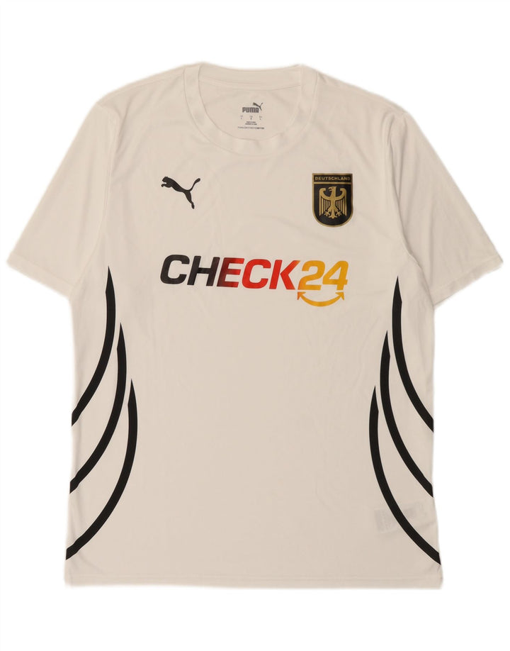 Puma Mens Deutshland Graphic T-Shirt Top Large White Polyester
