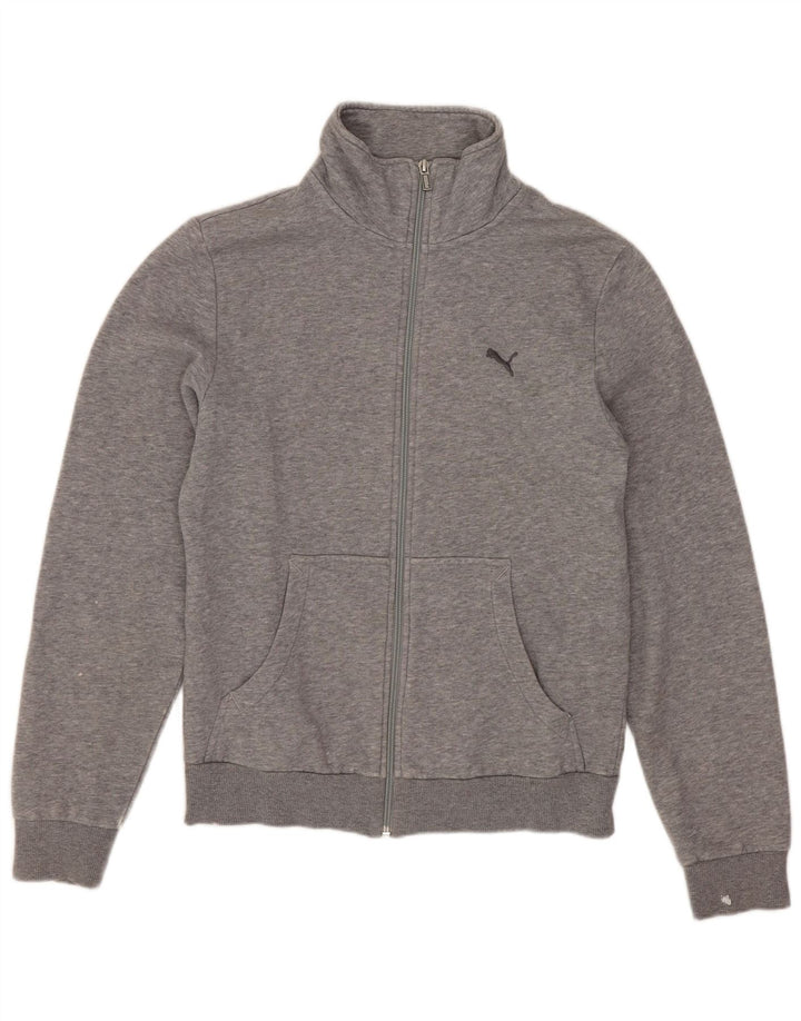 Puma Womens Tracksuit Top Jacket UK 10 Small Grey Cotton