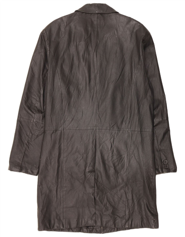 Angelo Litrico Mens Leather Coat UK 38 Medium Black Leather