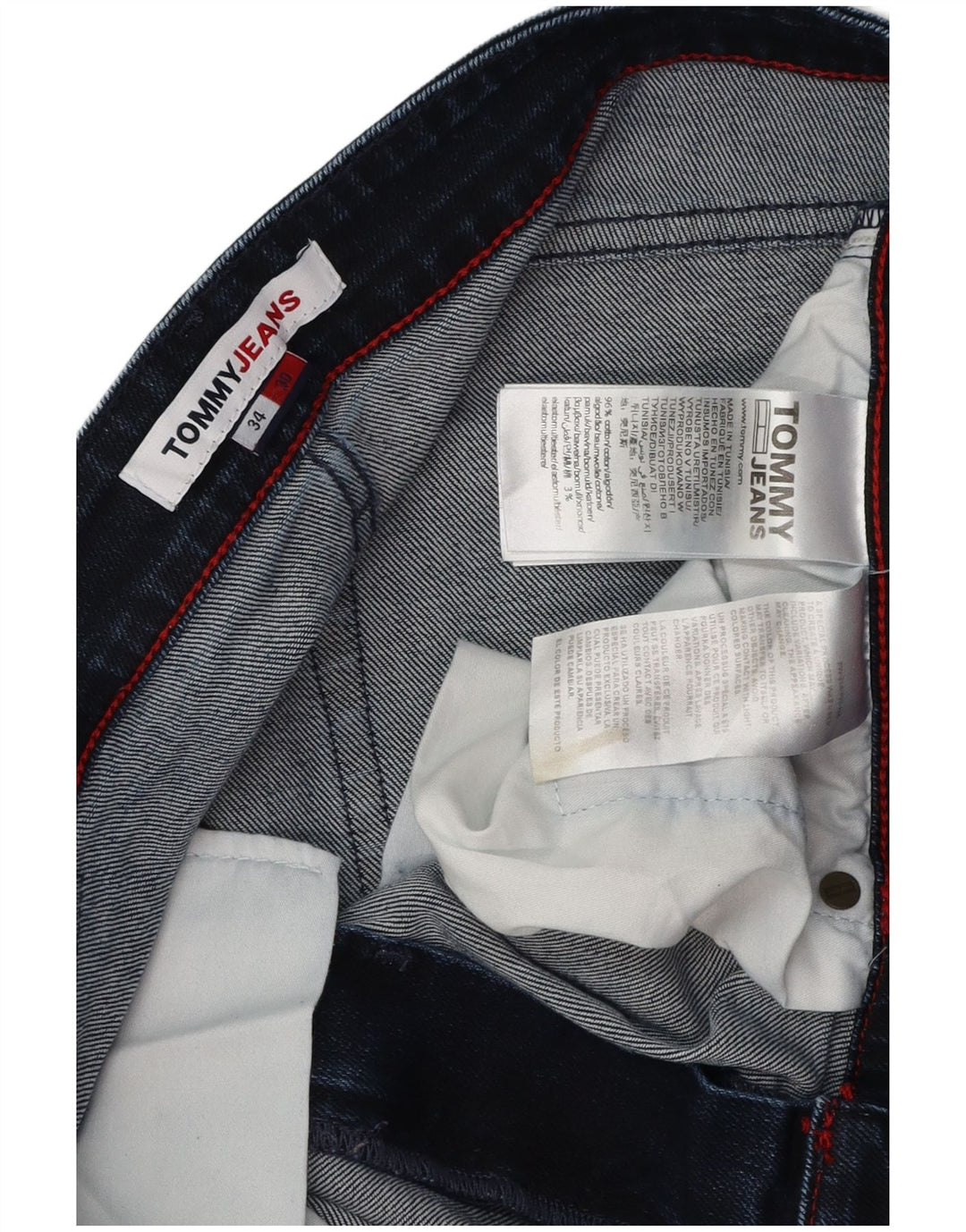 TOMMY HILFIGER Mens Bootcut Jeans W34 L30 Blue Cotton