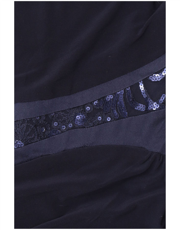 RALPH LAUREN Womens Sleeveless Sheath Dress US 4 Small Navy Blue Polyester