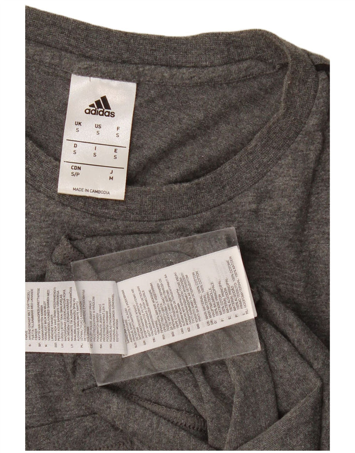 ADIDAS Mens Graphic T-Shirt Top Small Grey Cotton