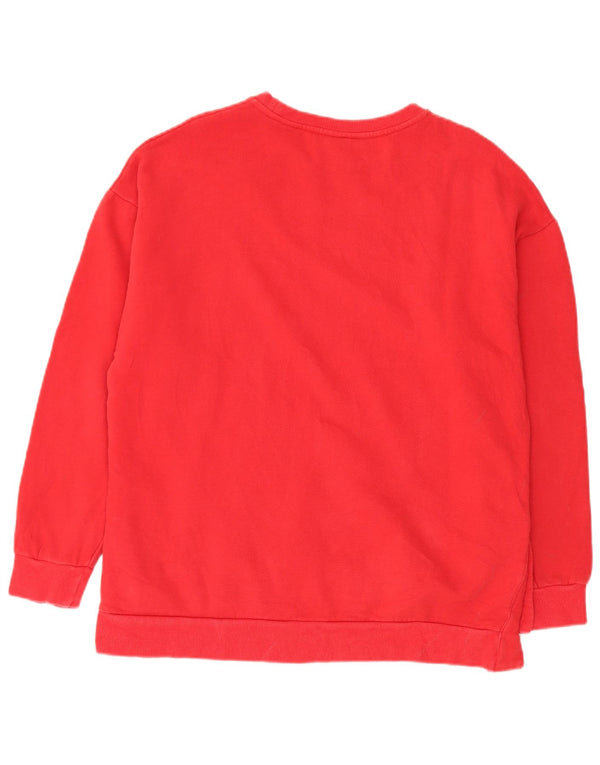 Fila Mens Graphic Oversized Sweatshirt Jumper UK 12 Medium Red Cotton