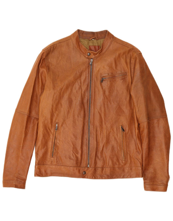 Bata Mens Leather Jacket UK 38 Medium Brown