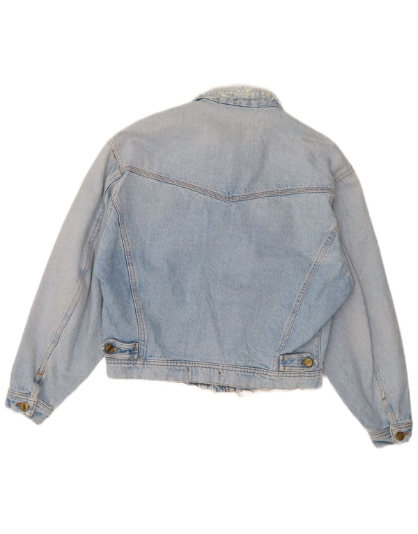 QUARRY Womens Oversized Denim Jacket UK 10 Small Blue Cotton