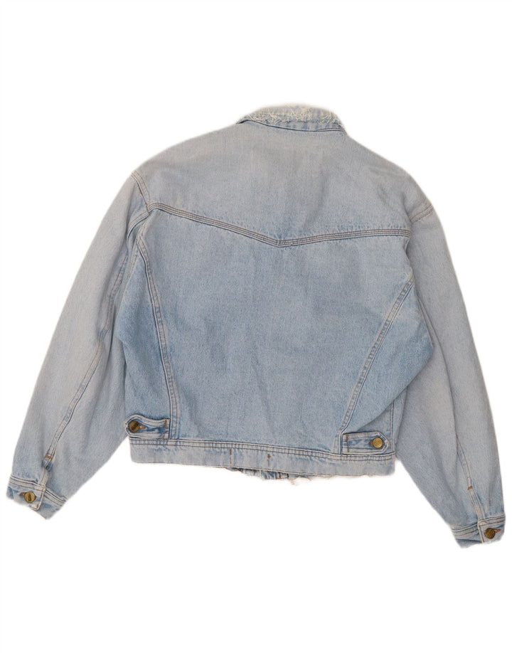 QUARRY Womens Oversized Denim Jacket UK 10 Small Blue Cotton