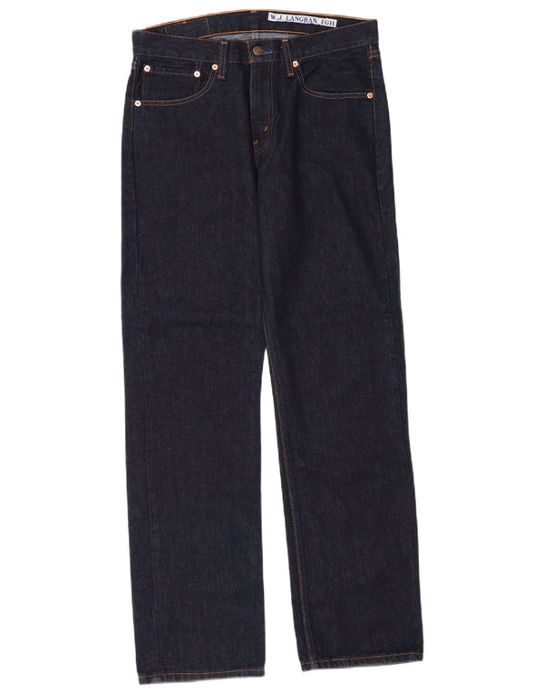 LEVI'S Mens 751 Straight Jeans W32 L32 Navy Blue Cotton