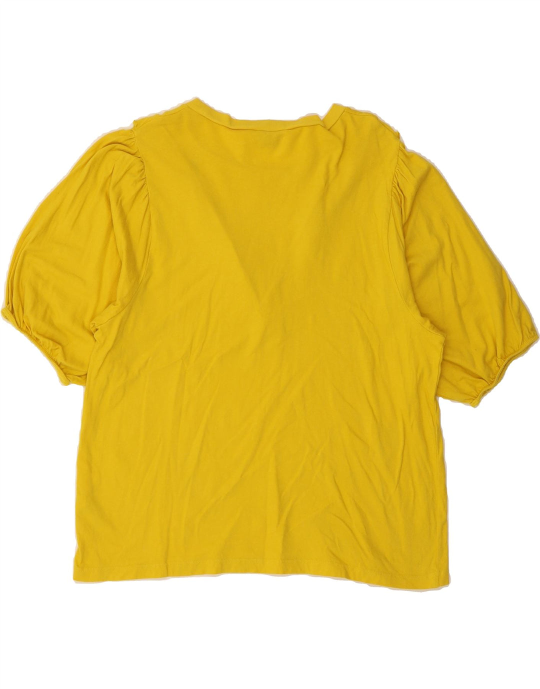 J. CREW Womens Ruffle Front Blouse Top UK 16 Large Yellow Cotton Vintage J. Crew and Second-Hand J. Crew from Messina Hembry 