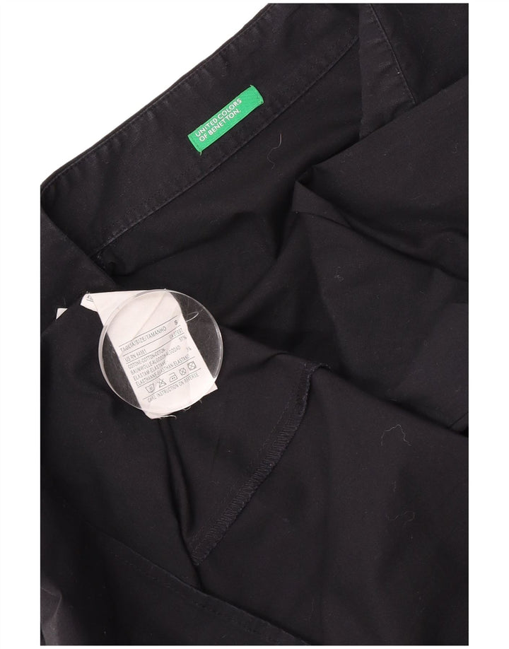 Benetton Womens Pullover Shirt UK 10 Small Black Cotton