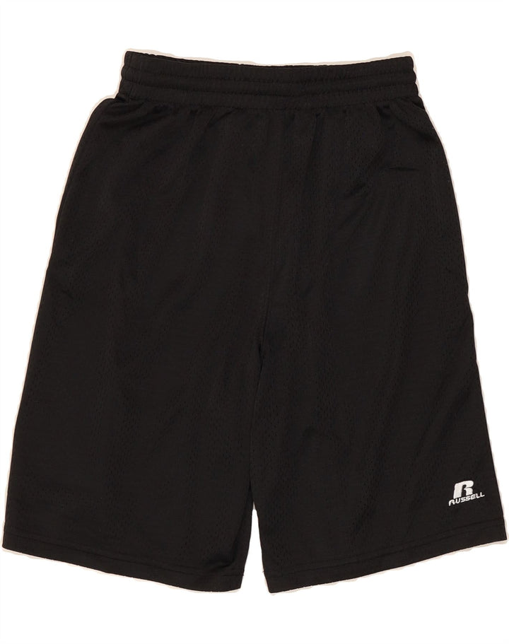 RUSSELL ATHLETIC Boys Sport Shorts 10-11 Years Medium Black Polyester Vintage Russell Athletic and Second-Hand Russell Athletic from Messina Hembry 