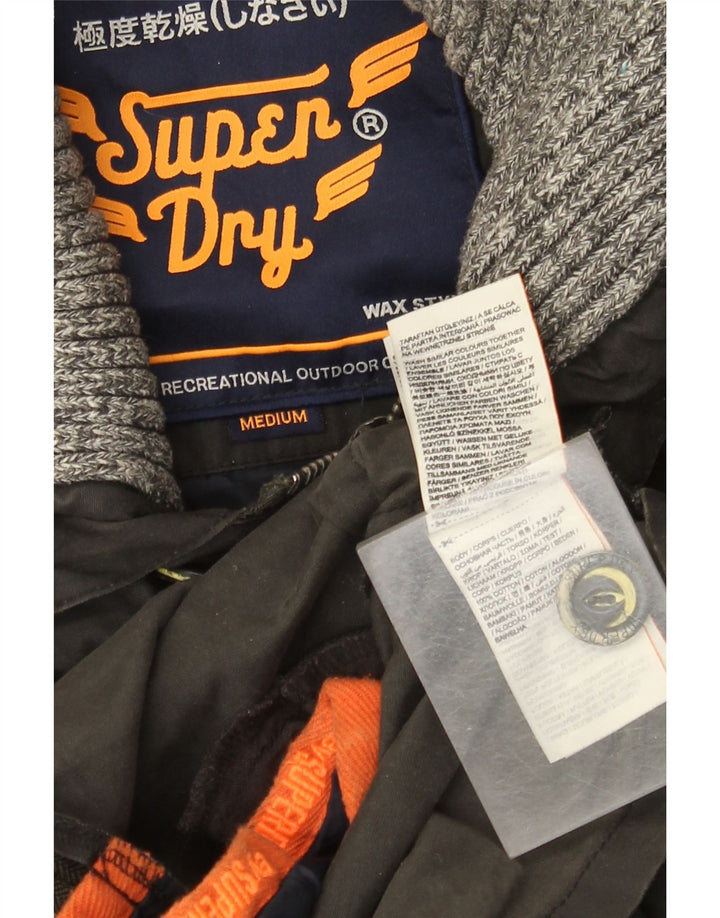 Superdry Mens Utility Jacket UK 38 Medium Black Cotton