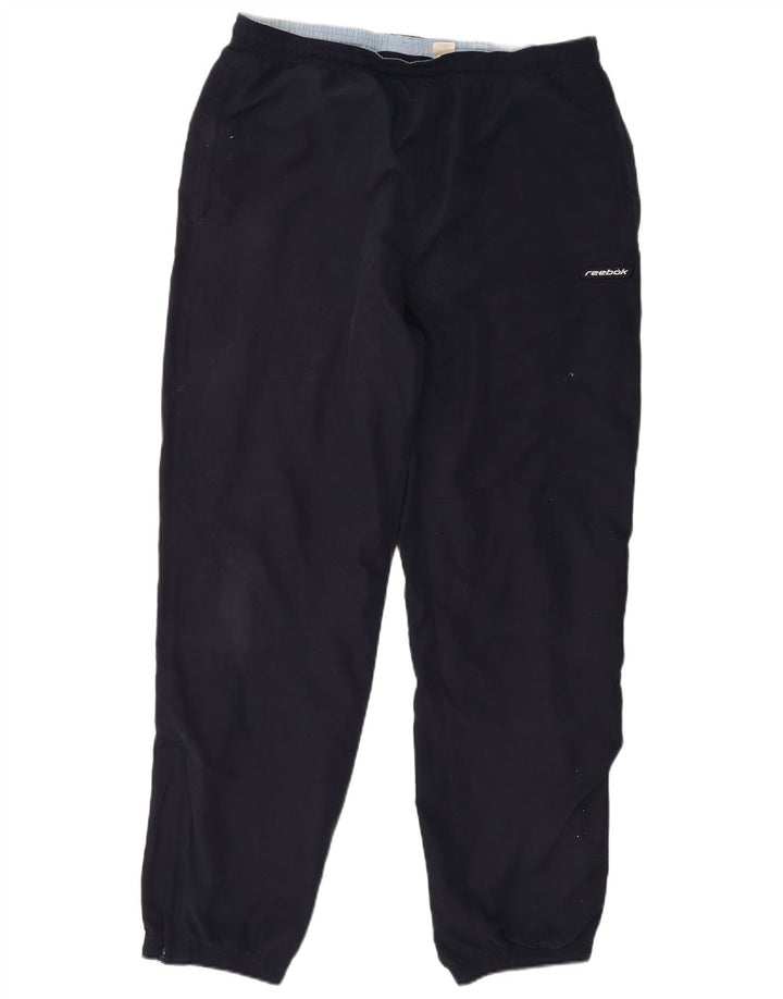 Reebok Mens Tracksuit Trousers Joggers Large Navy Blue Polyester