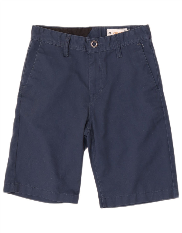 Volcom Boys Chino Shorts 11-12 Years W26 Navy Blue Polyester
