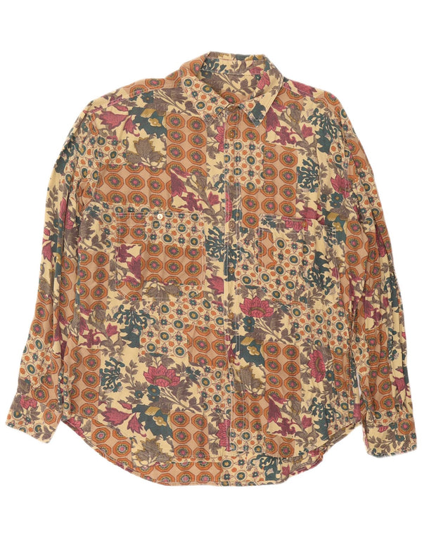 VINTAGE Mens Shirt XL Beige Floral