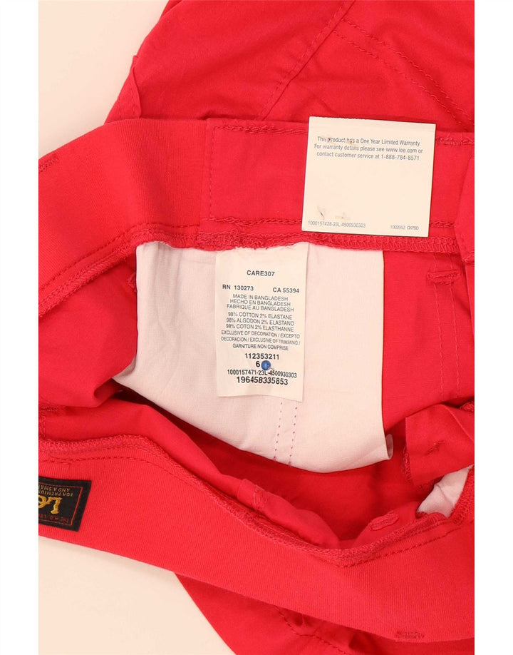 Lee Womens Chino Shorts US 6 Medium W30 Red Cotton