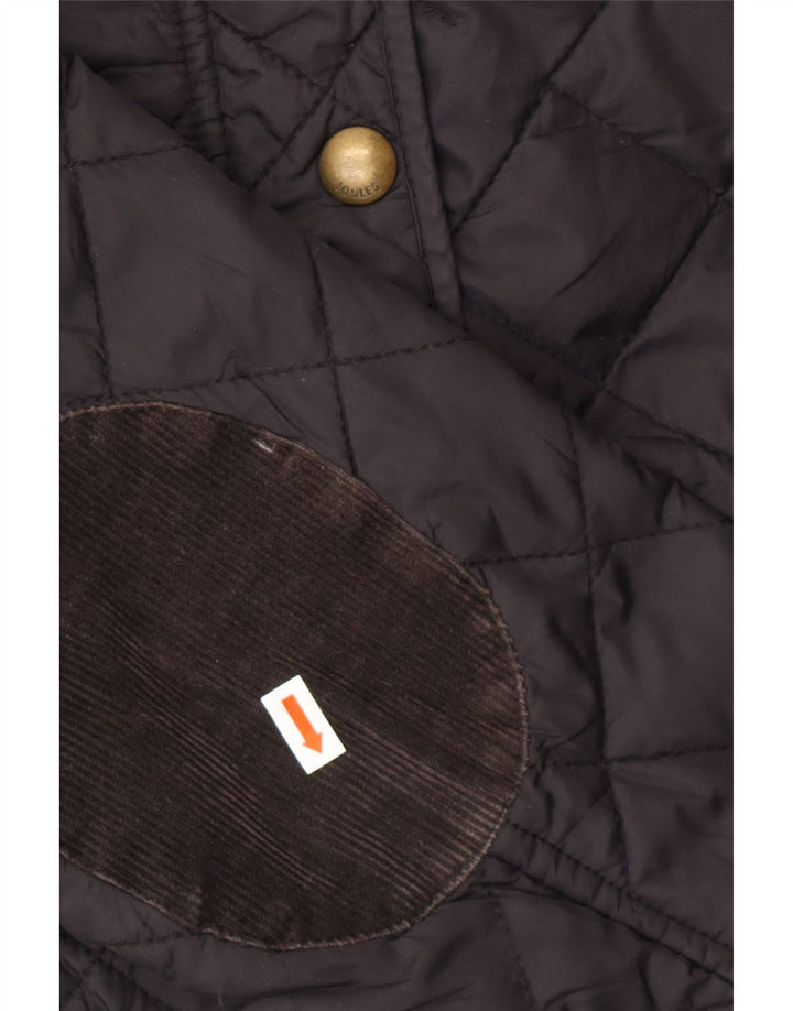 JOULES Womens Quilted Jacket UK 12 Medium  Black Polyamide