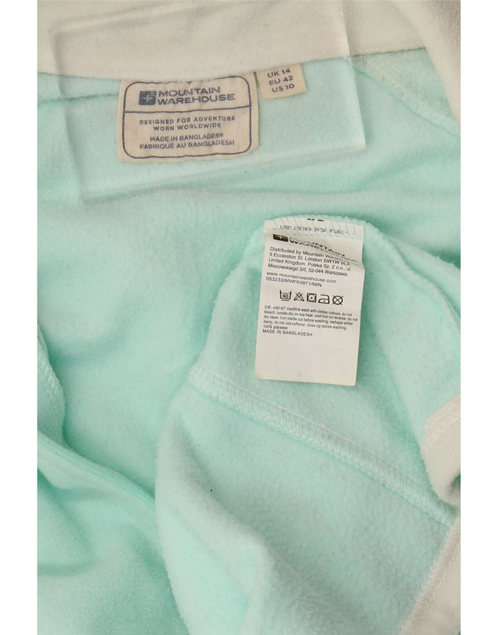 MOUNTAIN WAREHOUSE Womens Zip Neck Fleece Jumper UK 14 Large Turquoise