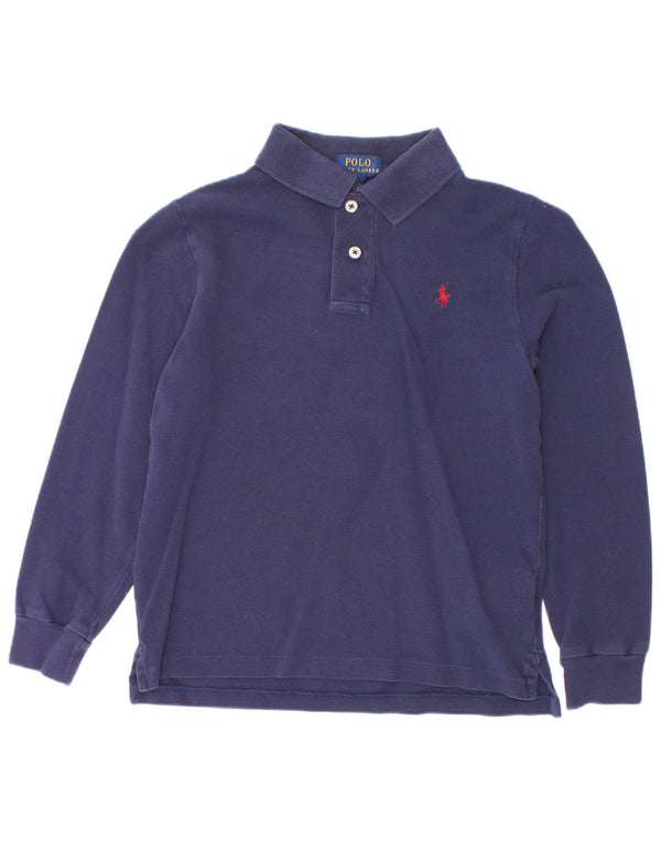 Polo Ralph Lauren Boys Long Sleeve Shirt 6-7 Years Navy Blue Cotton
