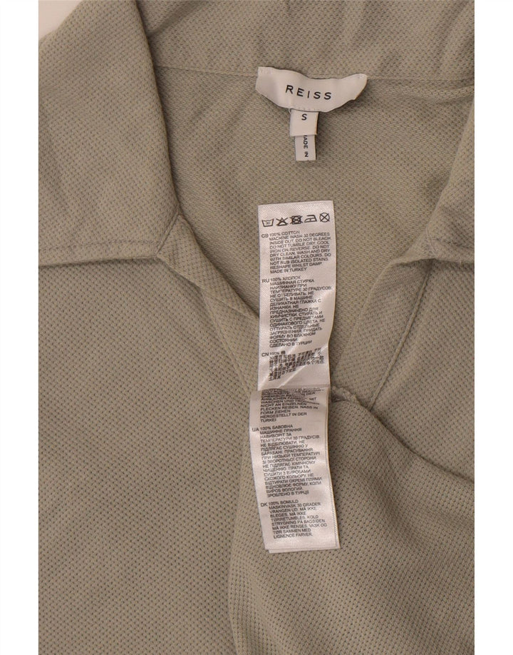 Reiss Mens Polo Shirt Small Grey Cotton