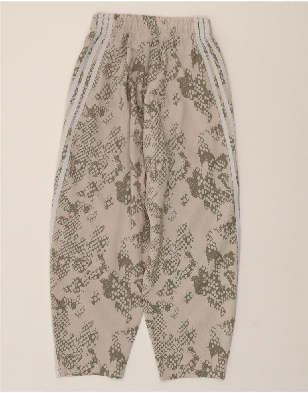 ADIDAS Womens Tracksuit Trousers UK 4/6 XS Beige Camouflage Cotton