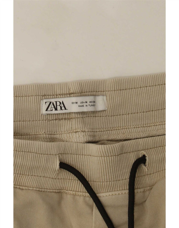 Zara Mens Cargo Tracksuit Trousers Medium Beige