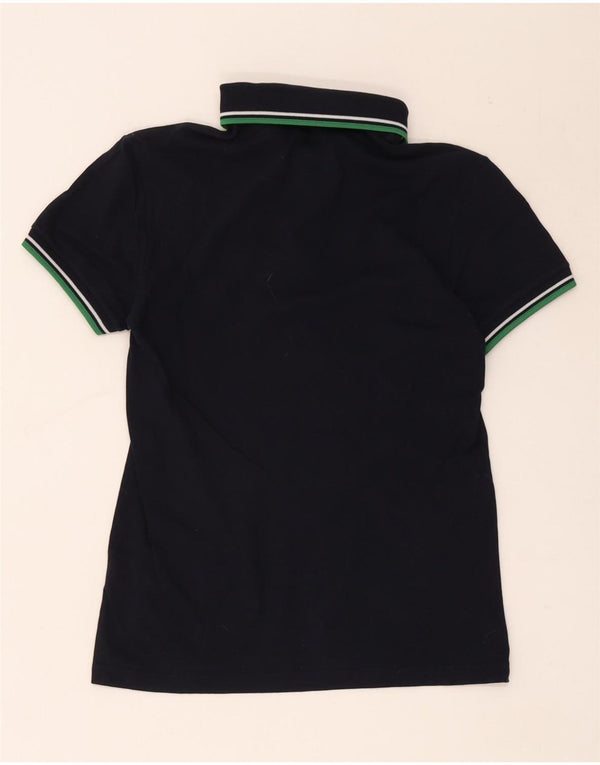 Fred Perry Mens Polo Shirt Small Navy Blue Striped Cotton