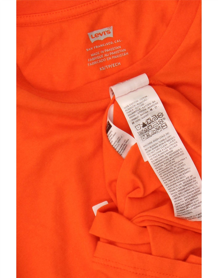 LEVI'S Womens Graphic T-Shirt Top UK 6 XS Orange Cotton