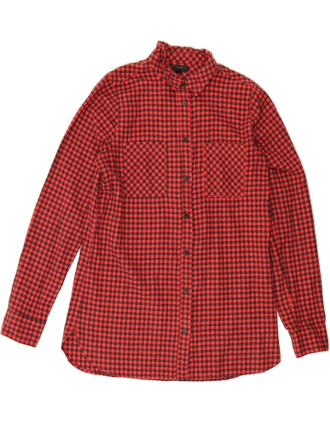 J. CREW Womens Flannel Shirt US 8 Medium Red Gingham Cotton Vintage J. Crew and Second-Hand J. Crew from Messina Hembry 