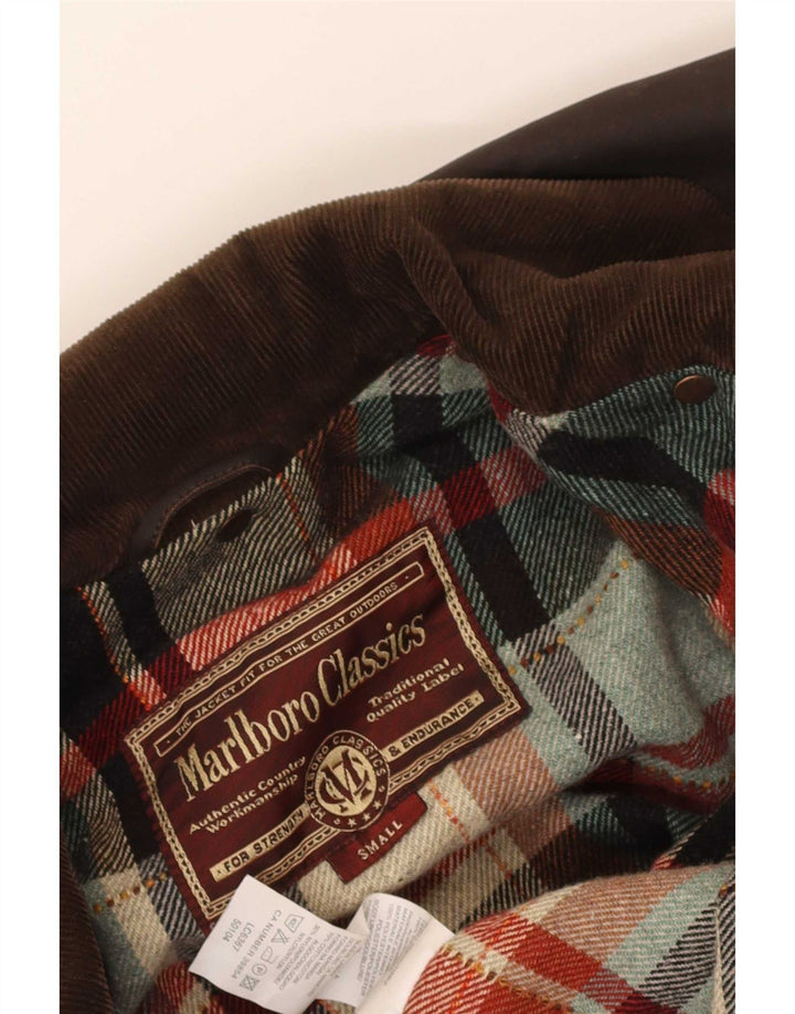 Marlboro Classics Mens Waxed Cotton Overcoat UK 36 Small Brown