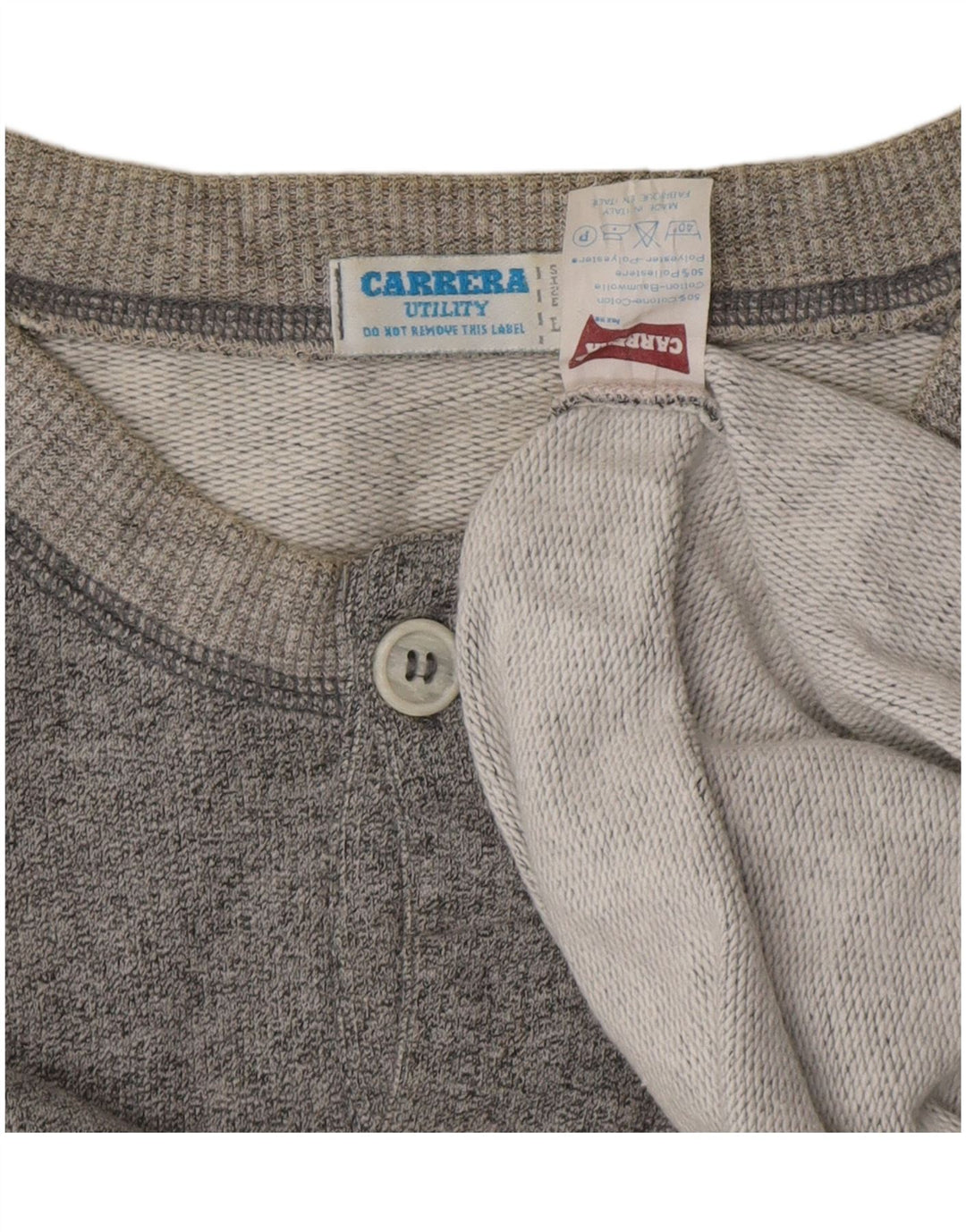CARRERA Mens Graphic Sweatshirt Jumper Large Grey Cotton
