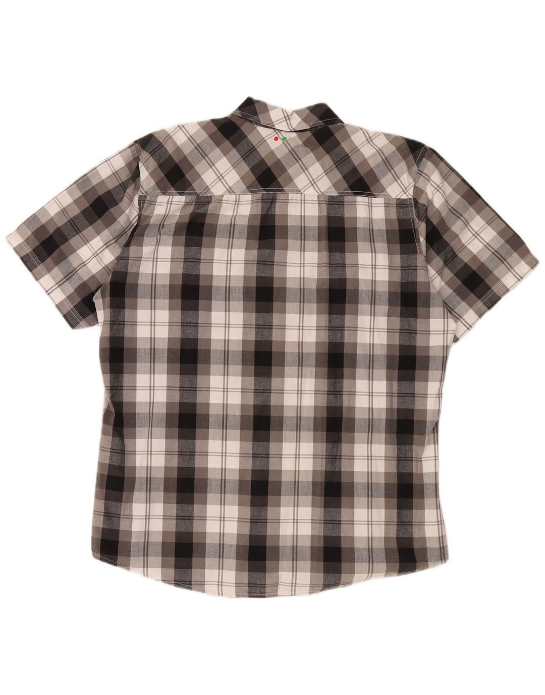 Kickers Mens Short Sleeve Shirt XL Grey Check Cotton