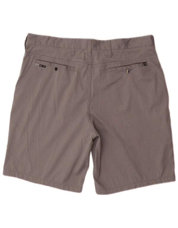 Hurley Mens Chino Shorts W36 Large Grey Pinstripe Polyester