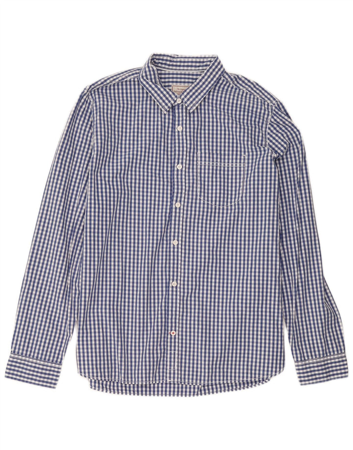 Fat Face Mens Shirt Large Blue Gingham Cotton