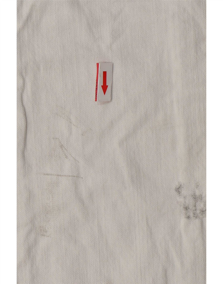 Vintage Womens Distressed Straight Jeans W26 L33 White