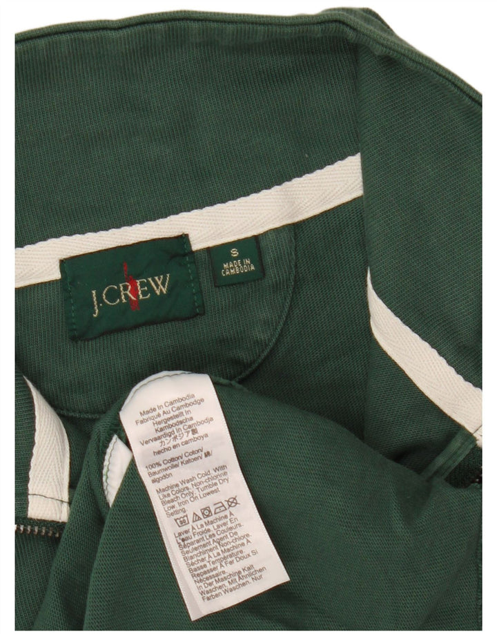 J. Crew Mens Zip Neck Sweatshirt Jumper Small Green Cotton