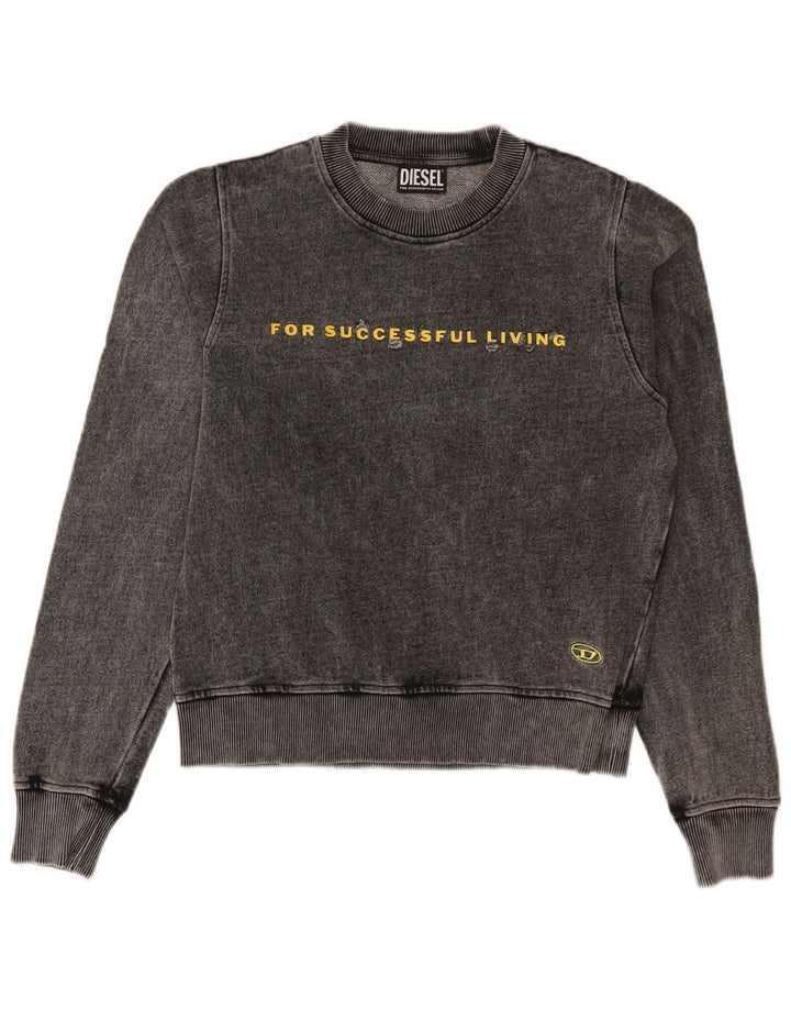 Diesel Mens Graphic Sweatshirt Jumper 2XS Grey