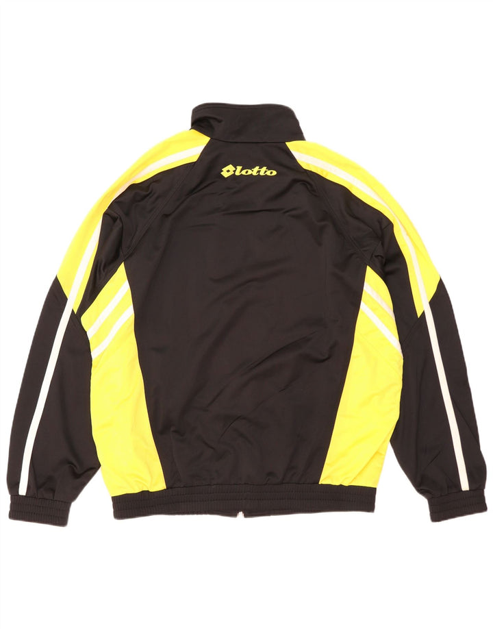 Lotto Mens Tracksuit Top Jacket Large Black Colourblock Polyester