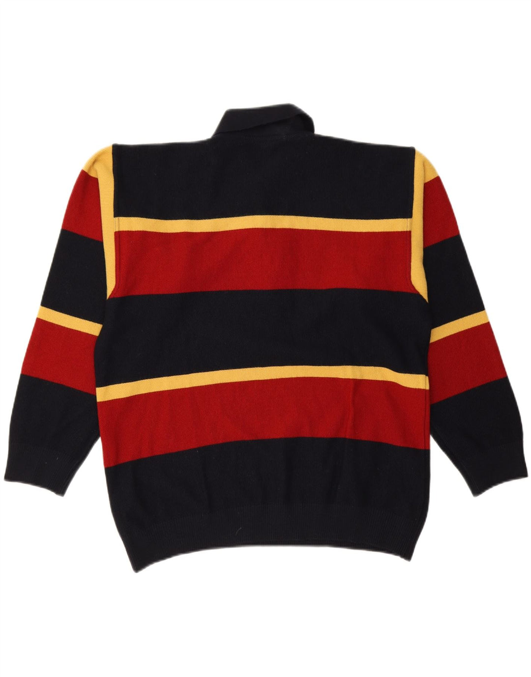 Navigare Mens Polo Neck Jumper Sweater Medium Multicoloured Striped Wool