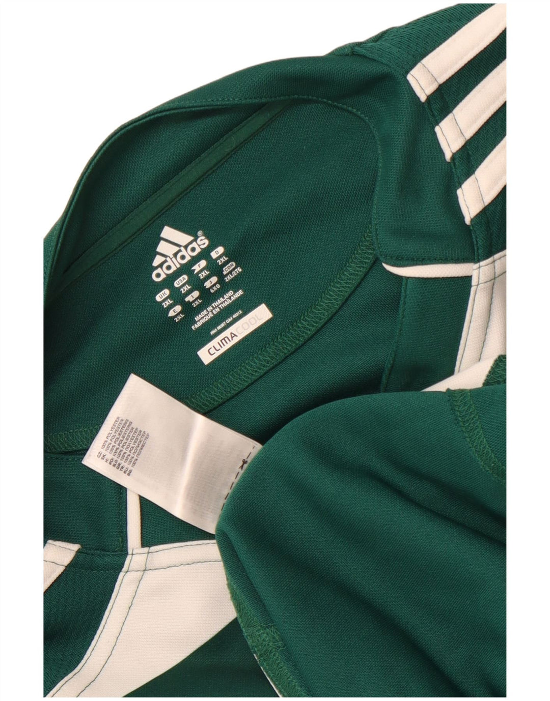 Adidas Mens Climacool T-Shirt Top 2XL Green Striped Polyester