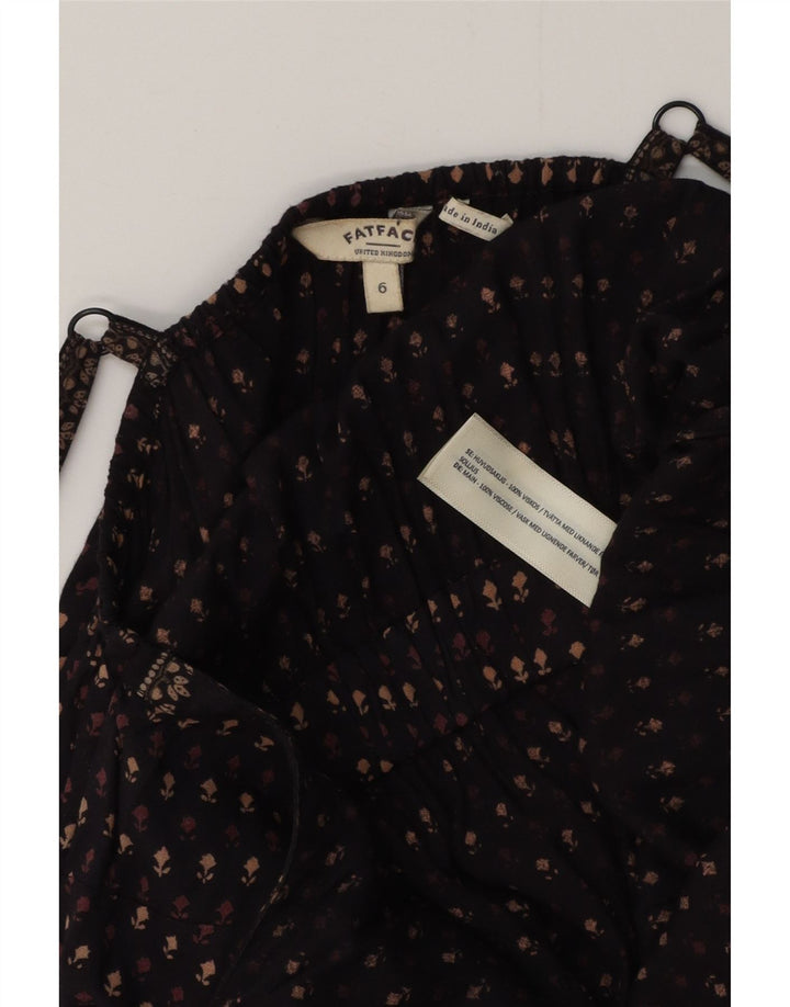 FAT FACE Womens Jumpsuit UK 6 XS Navy Blue Floral Viscose