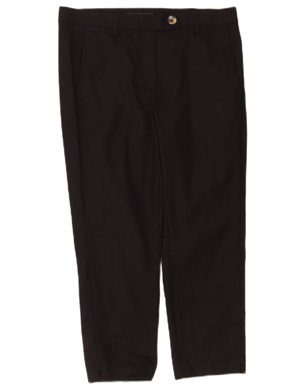 Marks & Spencer Womens Cropped Trousers UK 12 Medium W30 L24 Black