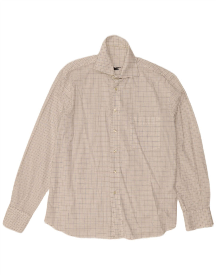 Luciano Soprani Mens Shirt Large White Check