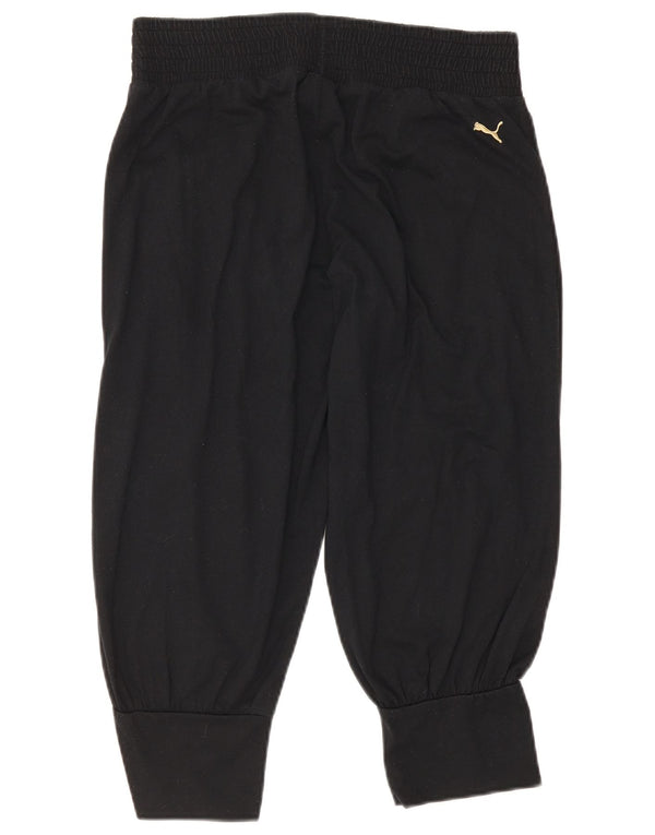 Puma Womens Capri Tracksuit Trousers Joggers UK 12 Medium Black Polyester
