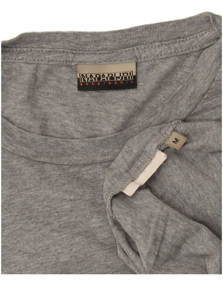 Napapijri Mens Geographic Graphic T-Shirt Top Medium Grey