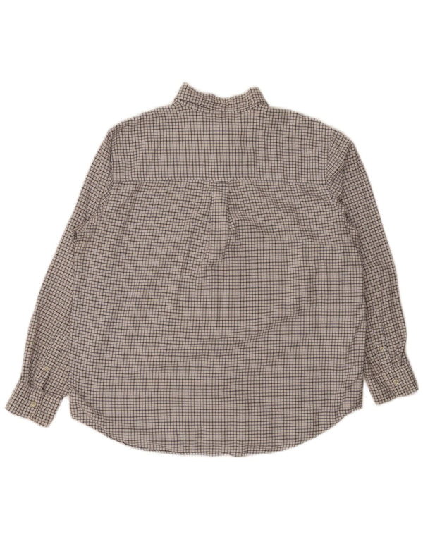 Chaps Mens Regular Fit Shirt XL White Check Cotton
