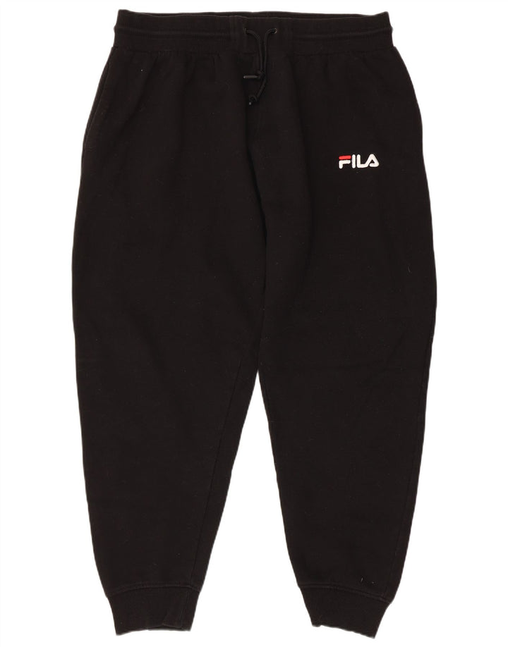 FILA Mens Tracksuit Trousers Joggers 2XL  Black Polyester