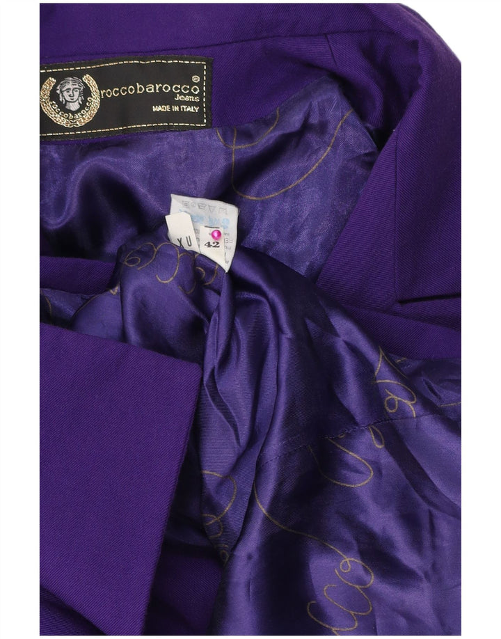 ROCCOBAROCCO Womens Double Breasted Blazer Jacket IT 42 Medium Purple