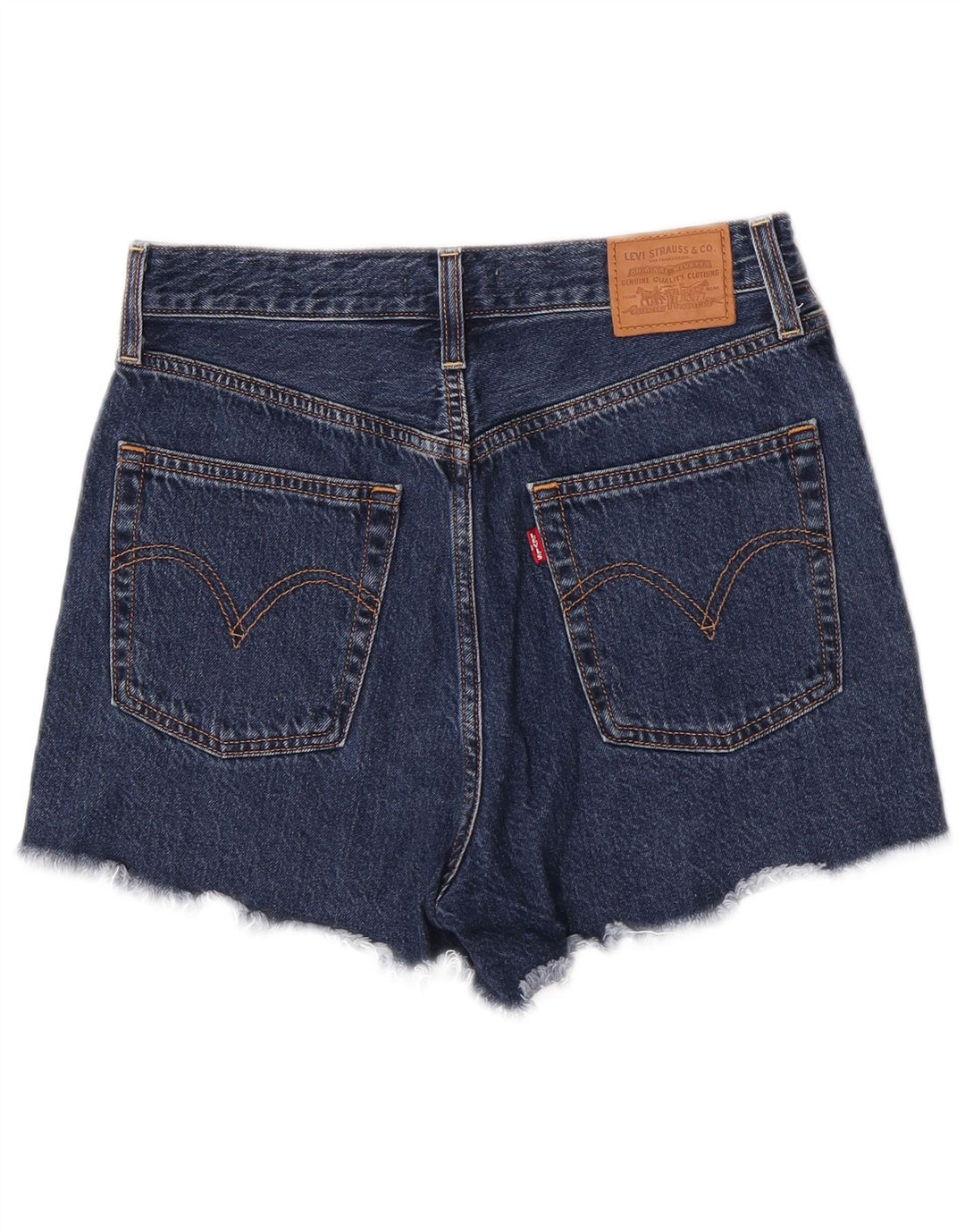 Levi's Womens Ribcage Denim Shorts W29 Medium Navy Blue Cotton
