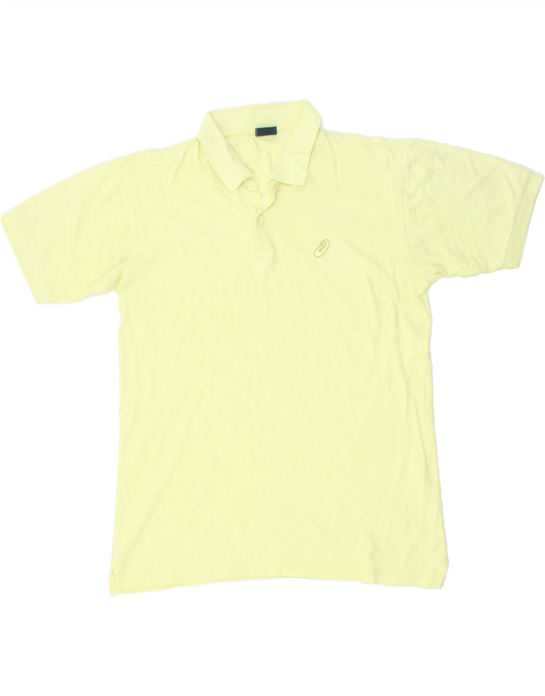 ASICS Mens Polo Shirt Medium Yellow Cotton | Vintage Asics | Thrift | Second-Hand Asics | Used Clothing | Messina Hembry 